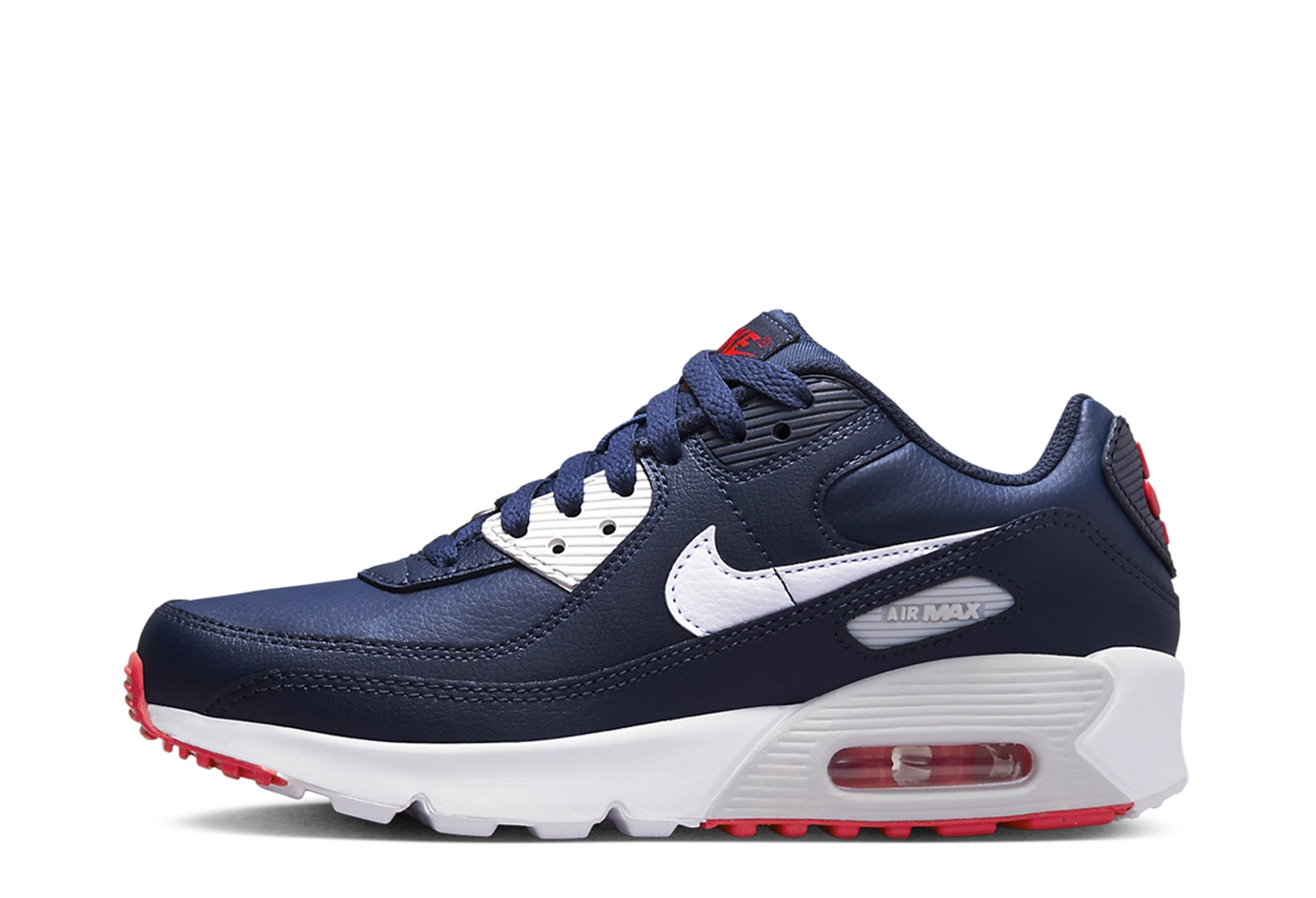 Nike Air Max 90 Leather GS 'Obsidian Track Red' (2023) Obsidian/Midnight Navy/Track Red/White sneaker – authenticated on KLEKT