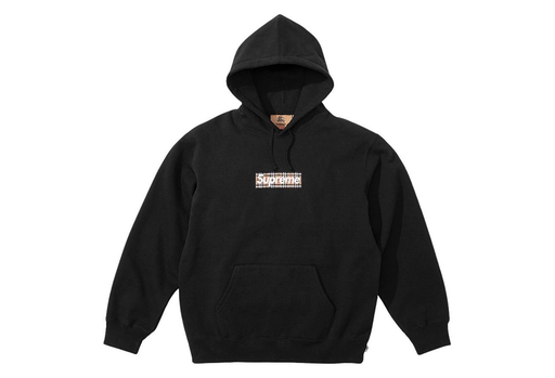 Supreme x Burberry® Box Logo Hooded Sweatshirt Black (SS22)