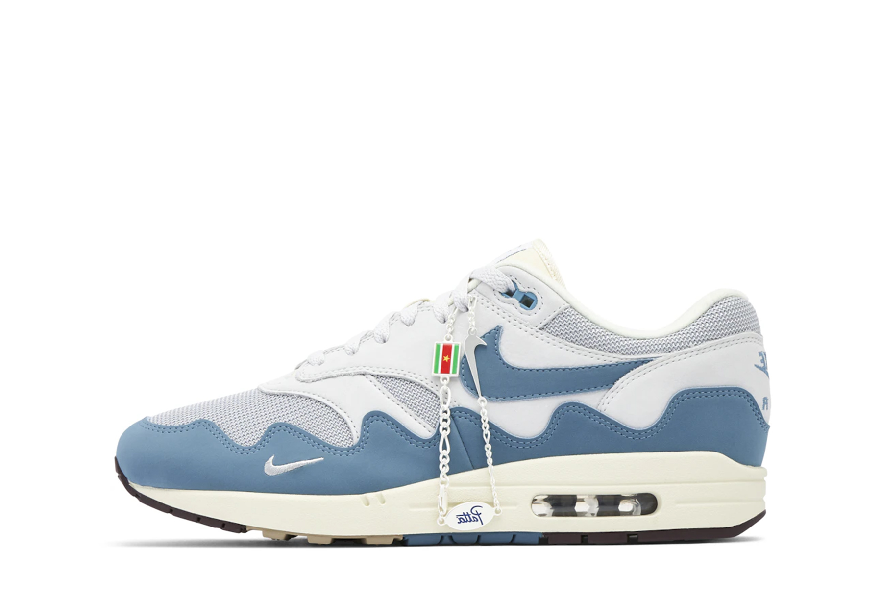 Nike x Patta Air Max 1 Waves 'Noise Aqua' (2021) (With Bracelet) METALLIC SILVER/NOISE AQUA-PURE PLATINUM sneaker – authenticated on KLEKT