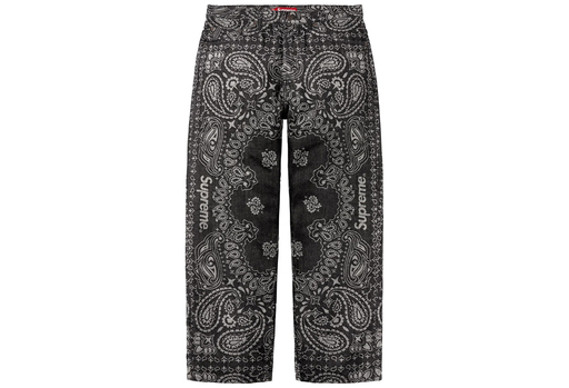 Supreme Bandana Jacquard Baggy Jean 'Black' (SS25) – authenticated on KLEKT