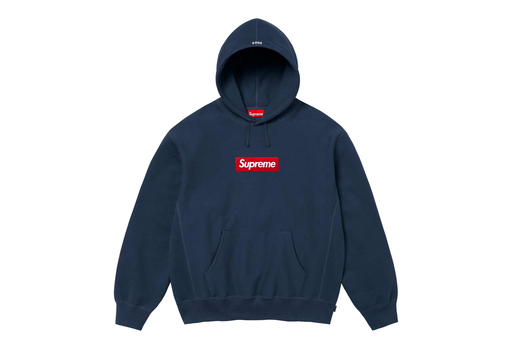 Supreme Box Logo Hooded Sweatshirt 'Navy' (FW24) – authenticated on KLEKT