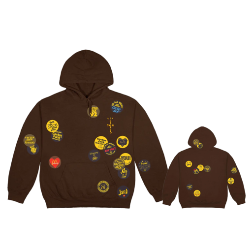 Travis Scott x McDonald's Sticker Bomb Hoodie Brown (FW20)