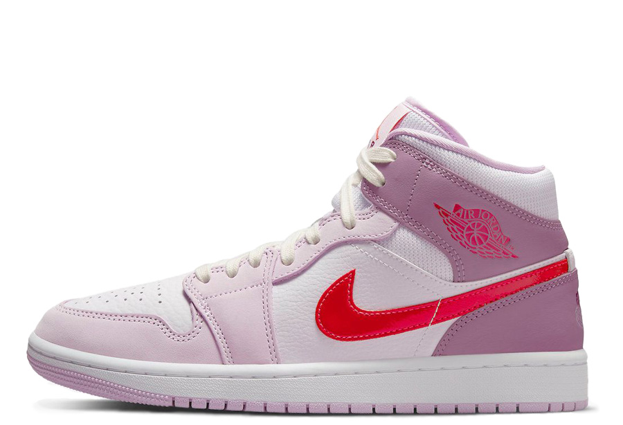 Air Jordan 1 Mid WMNS 'Valentine's Day' (2022)  WHITE/PINK/CRIMSON sneaker – authenticated on KLEKT