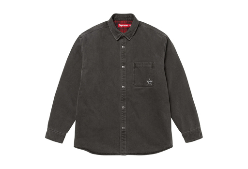 Supreme Quilted Lined Denim Snap Shirt 'Light Washed Indigo' (FW25)