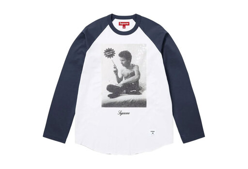Supreme x Larry Clark Sequin Raglan L/S Top 'Navy' (FW26) – authenticated on KLEKT