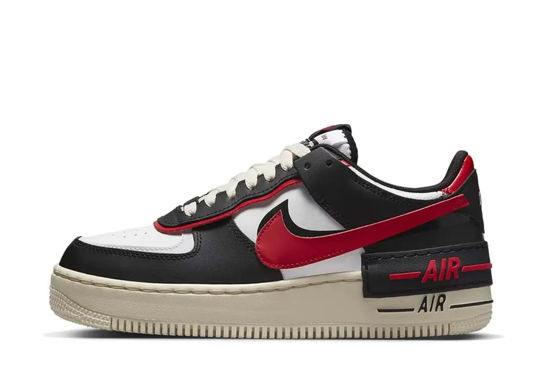 Nike Air Force 1 WMNS Shadow White Black Red (2022) WHITE/BLACK/RED sneaker – authenticated on KLEKT