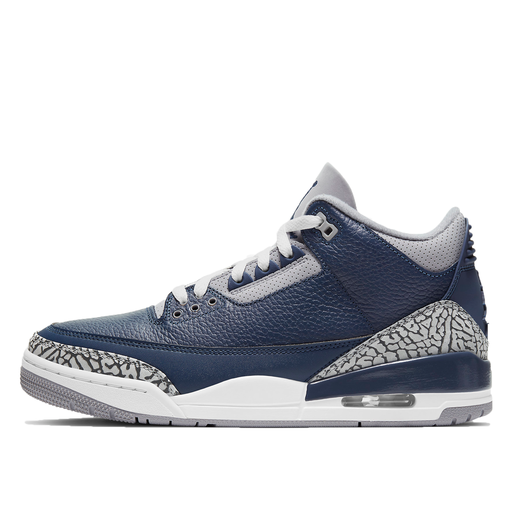 Air Jordan 3 Retro Georgetown in Midnight Navy, Cement Grey and white