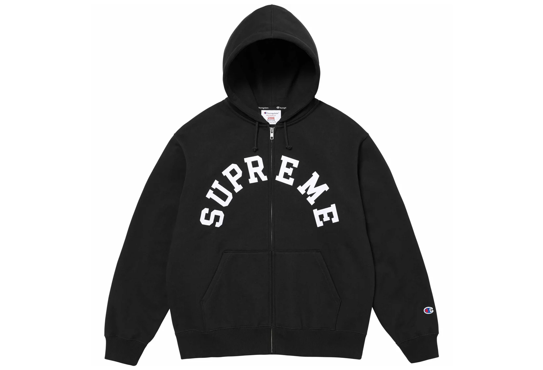 Supreme x Champion Zip Up Hooded Sweatshirt Black (SS24) BLACK sneaker – authenticated on KLEKT