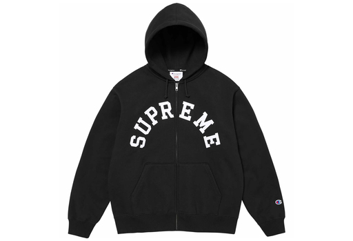 Supreme x Champion Zip Up Hooded Sweatshirt Black (SS24)