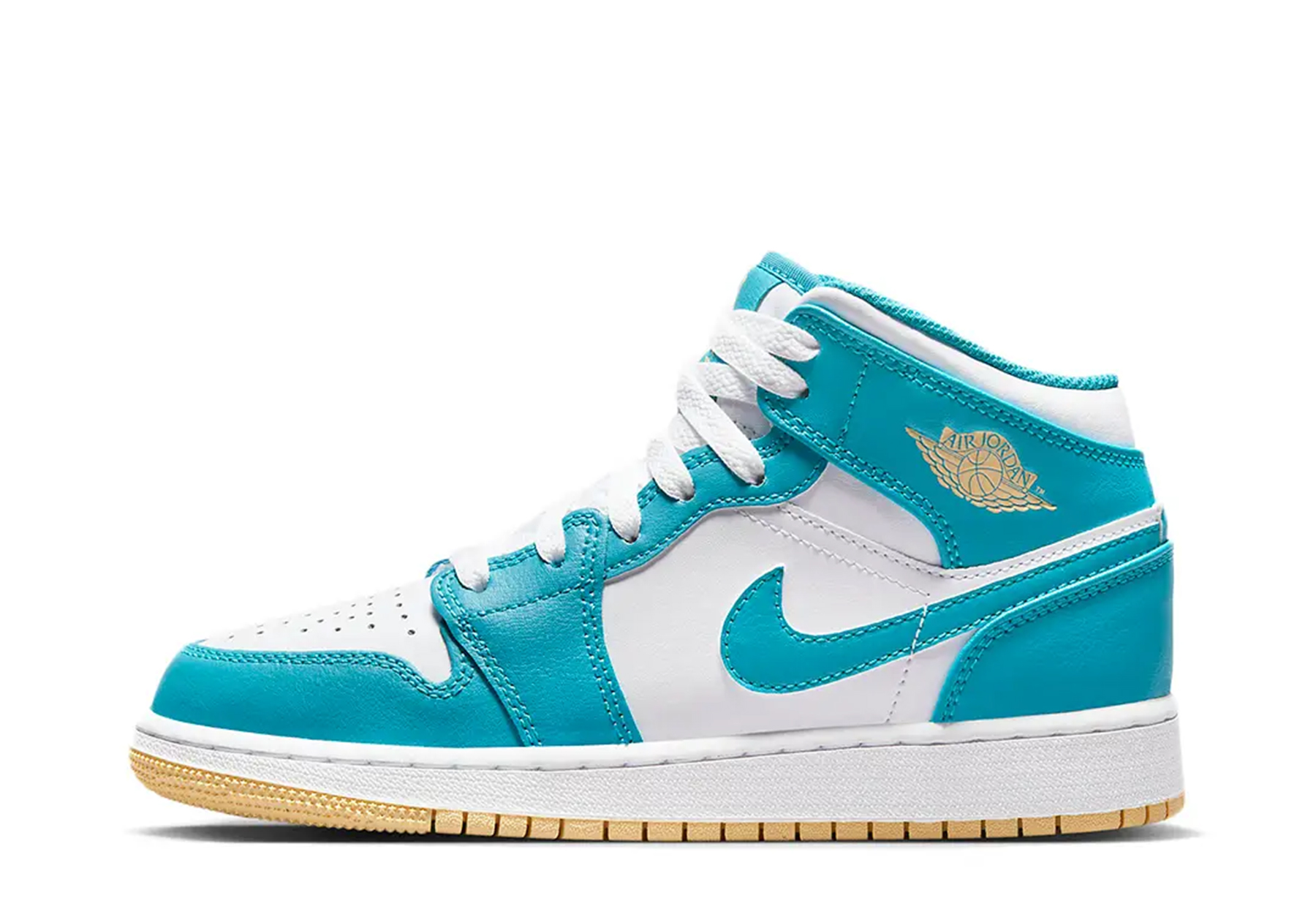 Air Jordan 1 Mid GS 'White Teal' (2023) WHITE/TEAL sneaker – authenticated on KLEKT