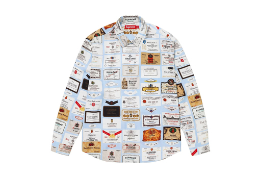 Supreme Label Shirt 'Light Blue' (FW24) – authenticated on KLEKT