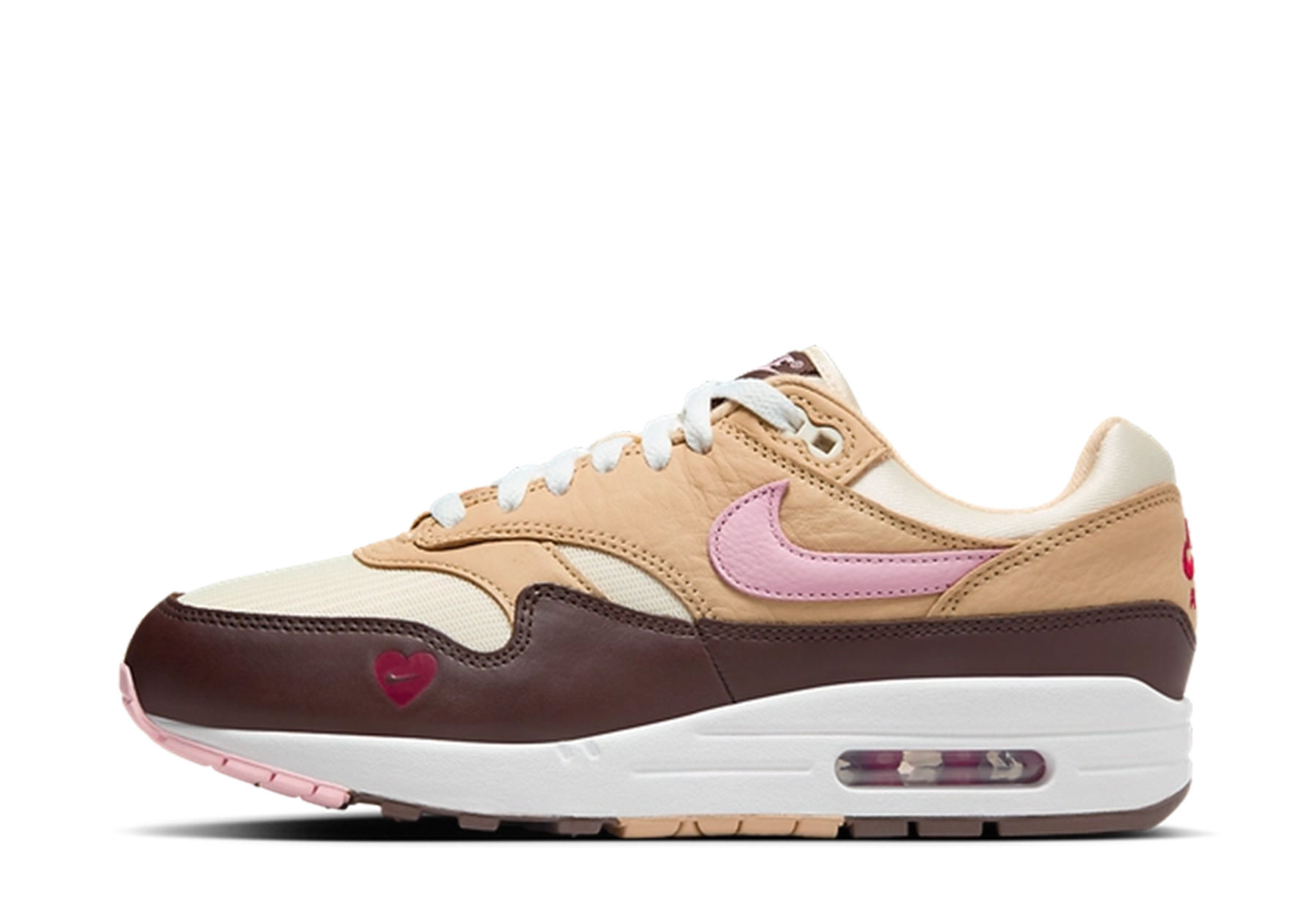 Nike Air Max 1 WMNS 'Valentine's Day' (2024) Sail/Light Soft Pink/-Coconut Milk/Varsity Red/Baroque Brown sneaker – authenticated on KLEKT