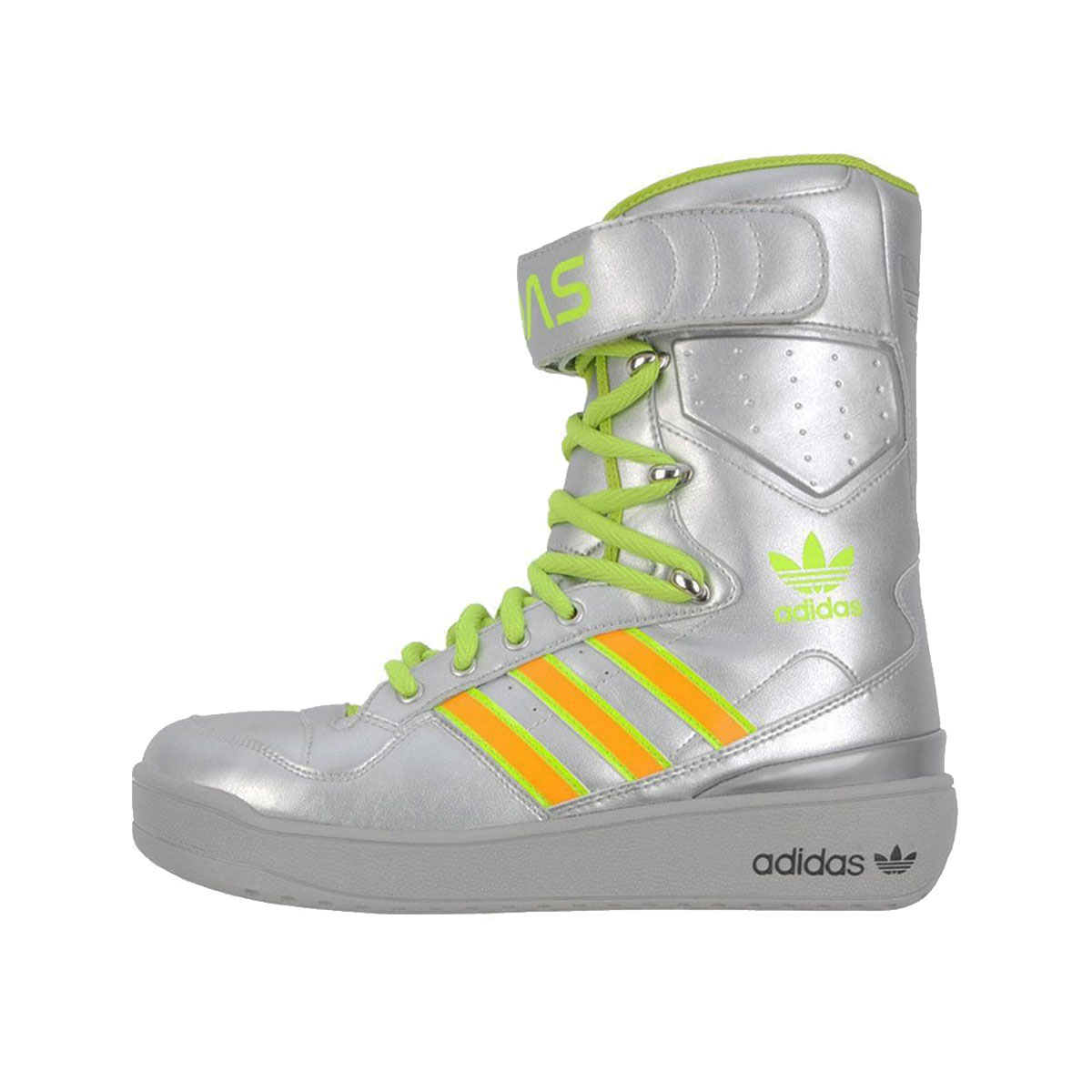 Adidas Jeremy Scott JS Snow Boots Metallic Silver (2012) Metallic Silver/Light Orange/Slime sneaker – authenticated on KLEKT
