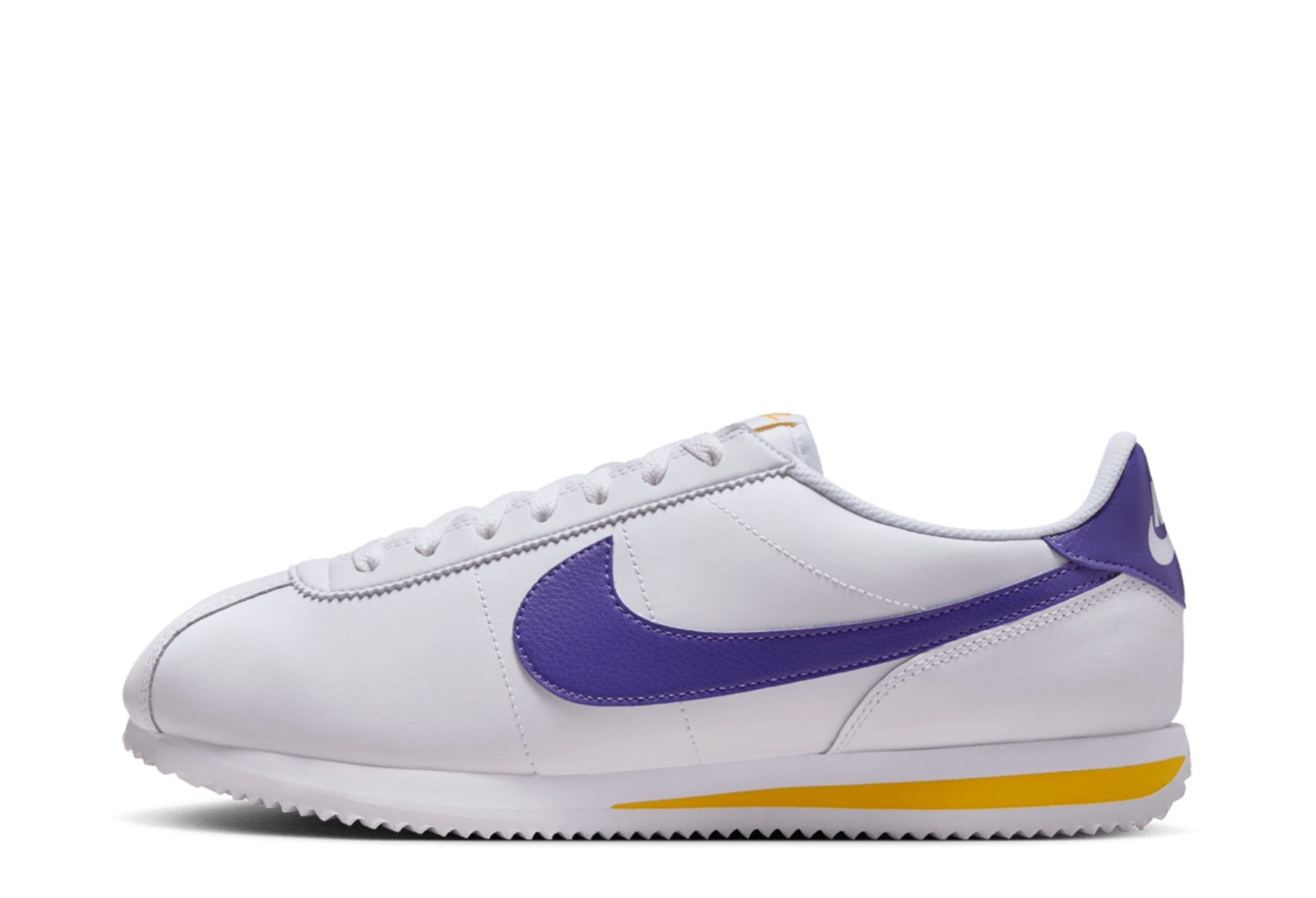 Nike Cortez 'Lakers' (2024) White/Varsity Maize/Varsity Purple sneaker – authenticated on KLEKT