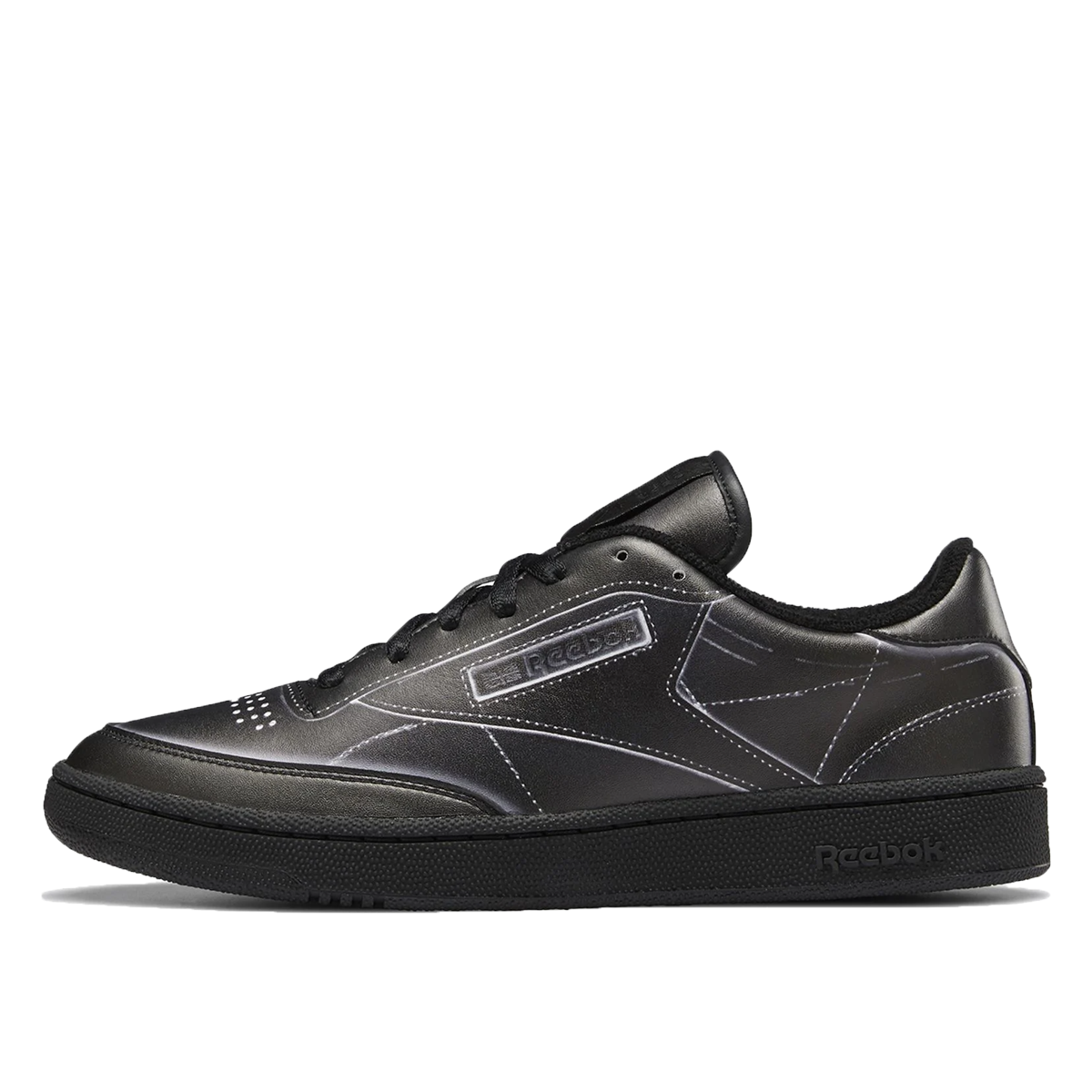 Reebok x Maison Margiela Project 0 Club C Trompe L Oeil Black (2021) BLACK sneaker – authenticated on KLEKT