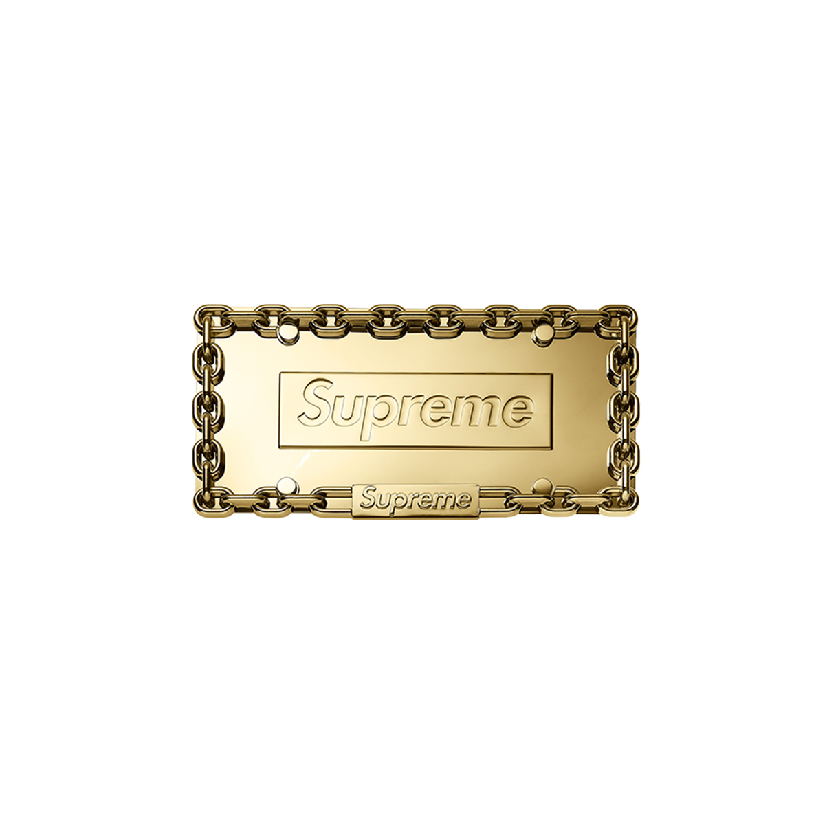 Supreme Chain License Plate Frame Gold (FW18) Gold sneaker – authenticated on KLEKT