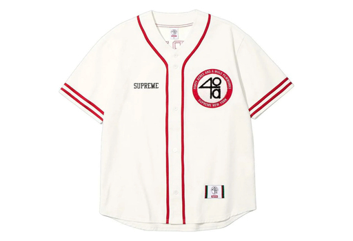 Supreme x 40 Acres Twill Baseball Jersey 'Natural' (SS25) – authenticated on KLEKT