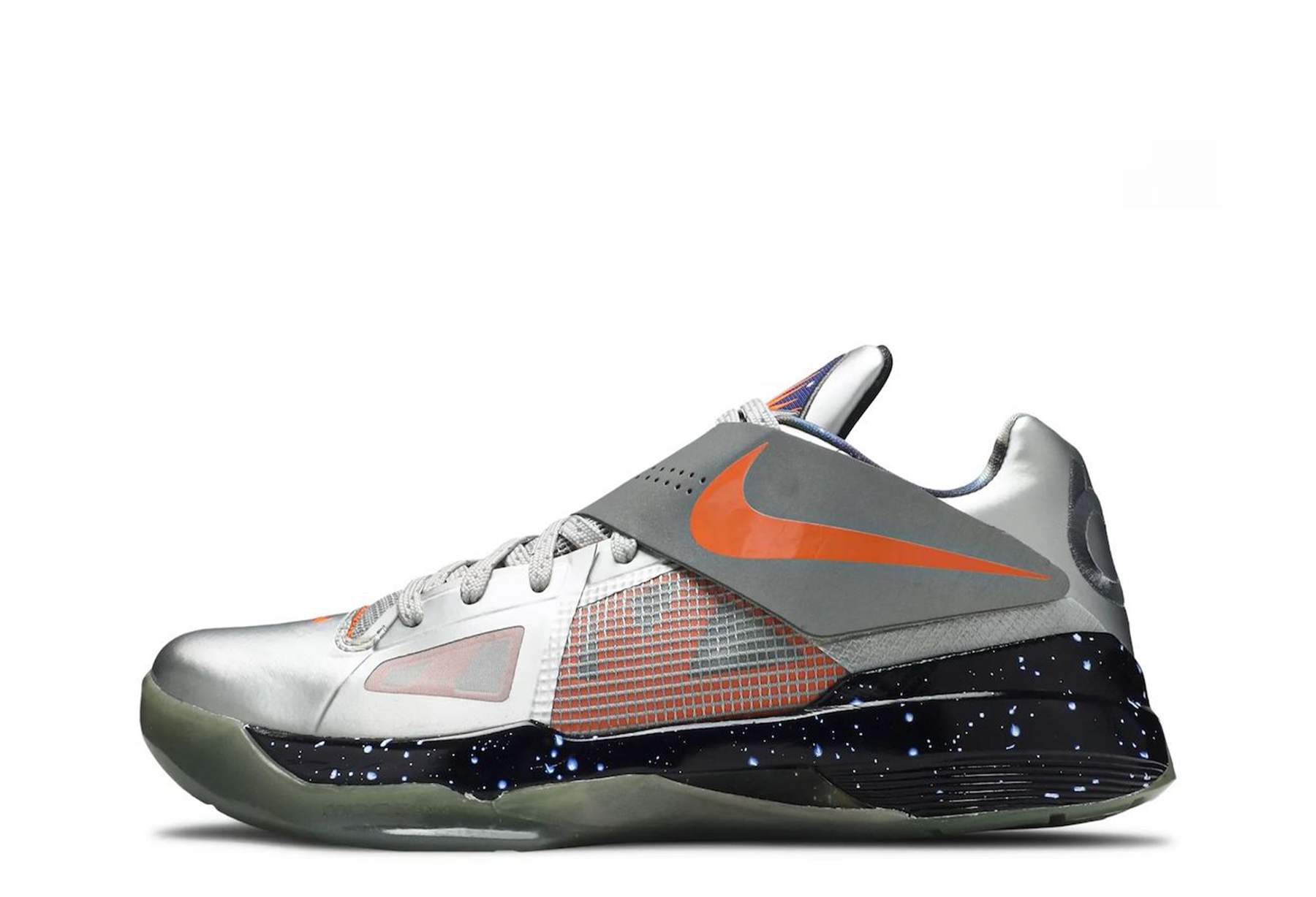 Nike KD 4 'Galaxy' (2023) Metallic Silver-Total Orange-Dark Grey sneaker – authenticated on KLEKT