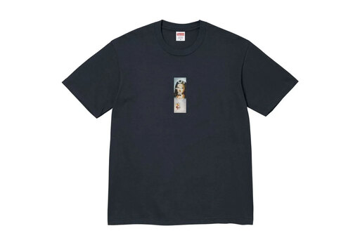 Supreme Prayer Card Box Logo Tee 'Navy' (FW26) – authenticated on KLEKT