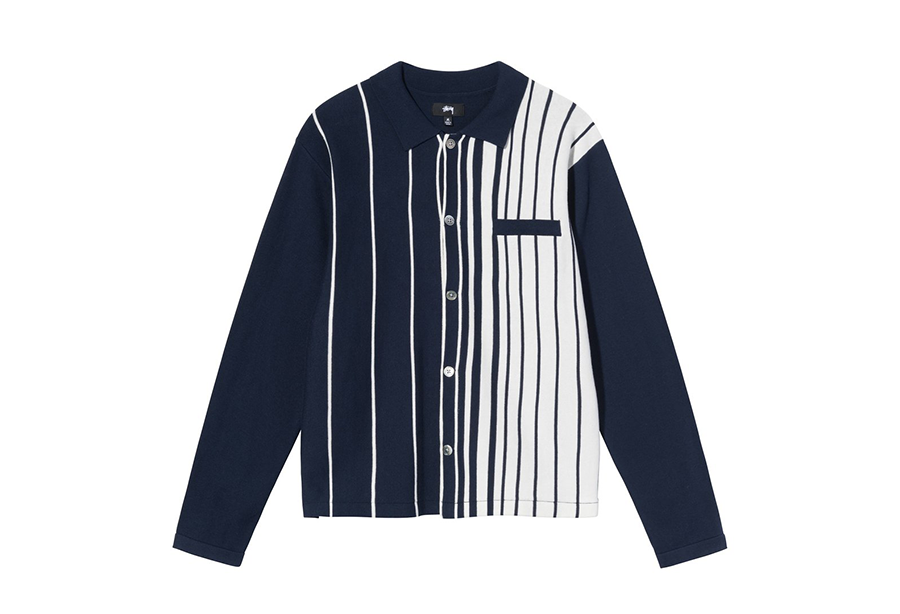 Stussy Striped Knit Shirt Navy (FW21) NAVY sneaker – authenticated on KLEKT