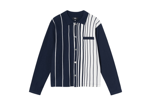 Stussy Striped Knit Shirt Navy (FW21)