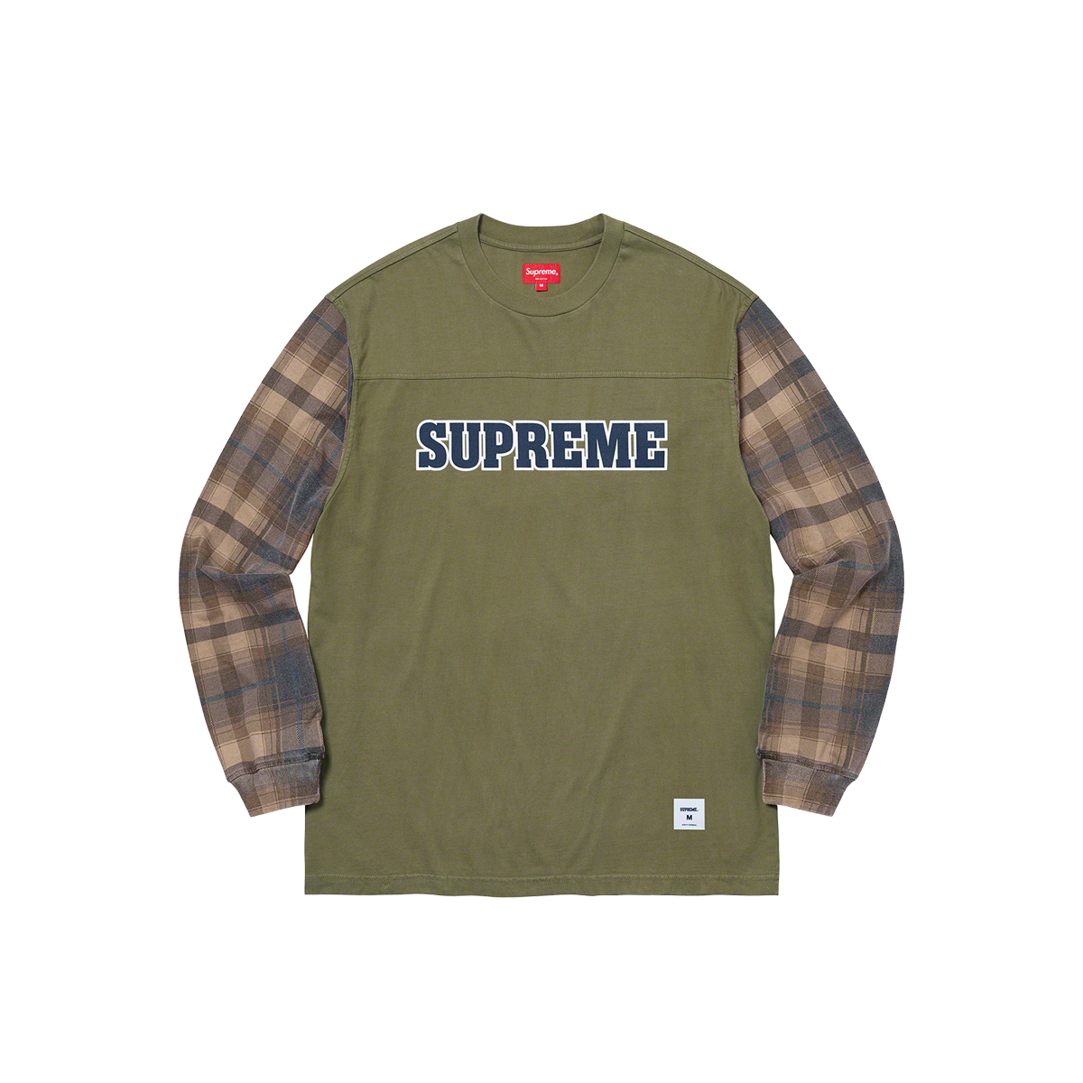 Supreme Plaid Sleeve L/S Top Light Olive (FW21) LIGHT OLIVE sneaker – authenticated on KLEKT