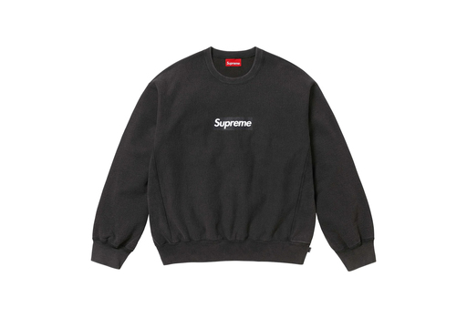 Supreme Washed Box Logo Crewneck 'Black' (SS25) – authenticated on KLEKT