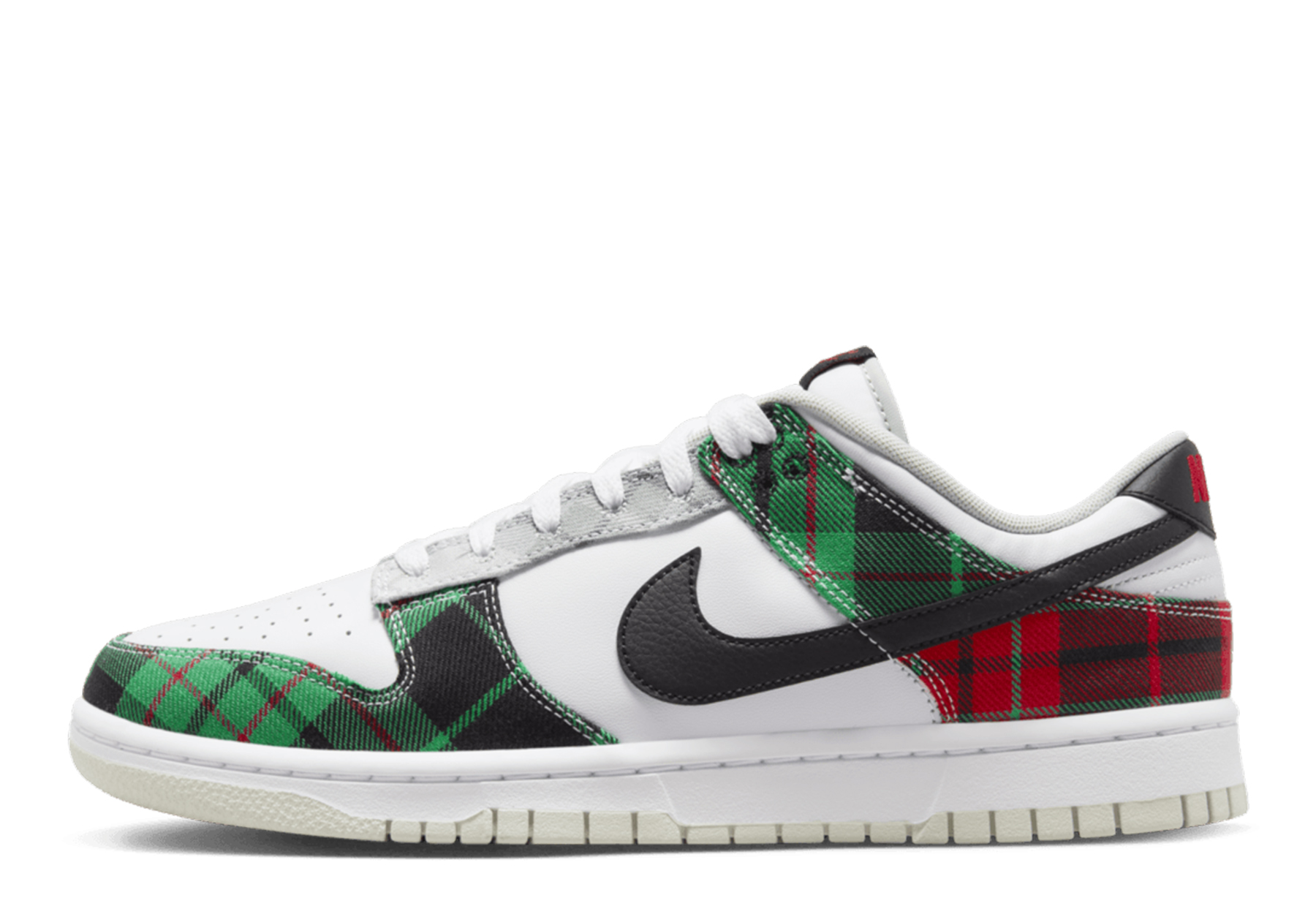 Nike Dunk Low 'Plaid' (2022) White/Black/White/University Red/Stadium Grey/Light Silver sneaker – authenticated on KLEKT