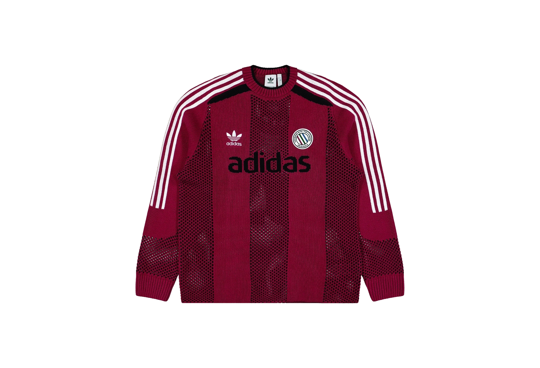Adidas Adicolor Blokecore LS Pullover 'Legacy Burgundy' (2025) Legacy Burgundy/Black/White sneaker – authenticated on KLEKT