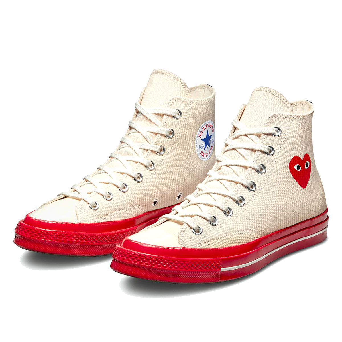 Converse x Comme des Garçons Chuck 70 Hi 'Egret' Red Sole PRISTINE/RED/EGRET sneaker – authenticated on KLEKT