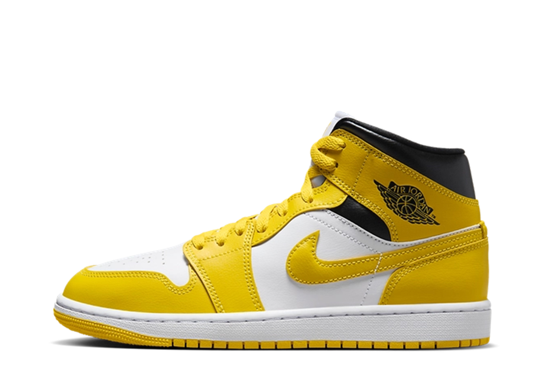 Air Jordan 1 Mid WMNS 'Vivid Sulfur' (2024) White/Vivid Sulfur/Black sneaker – authenticated on KLEKT