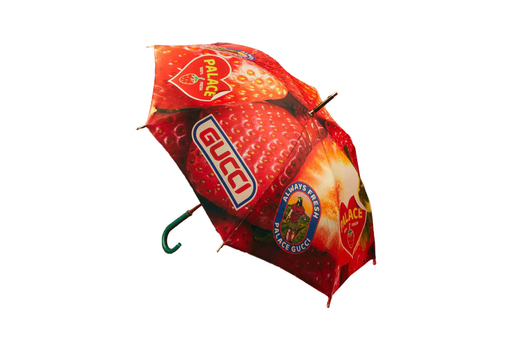 Gucci x Palace Strawberry Print Leather Handle Rain Umbrella