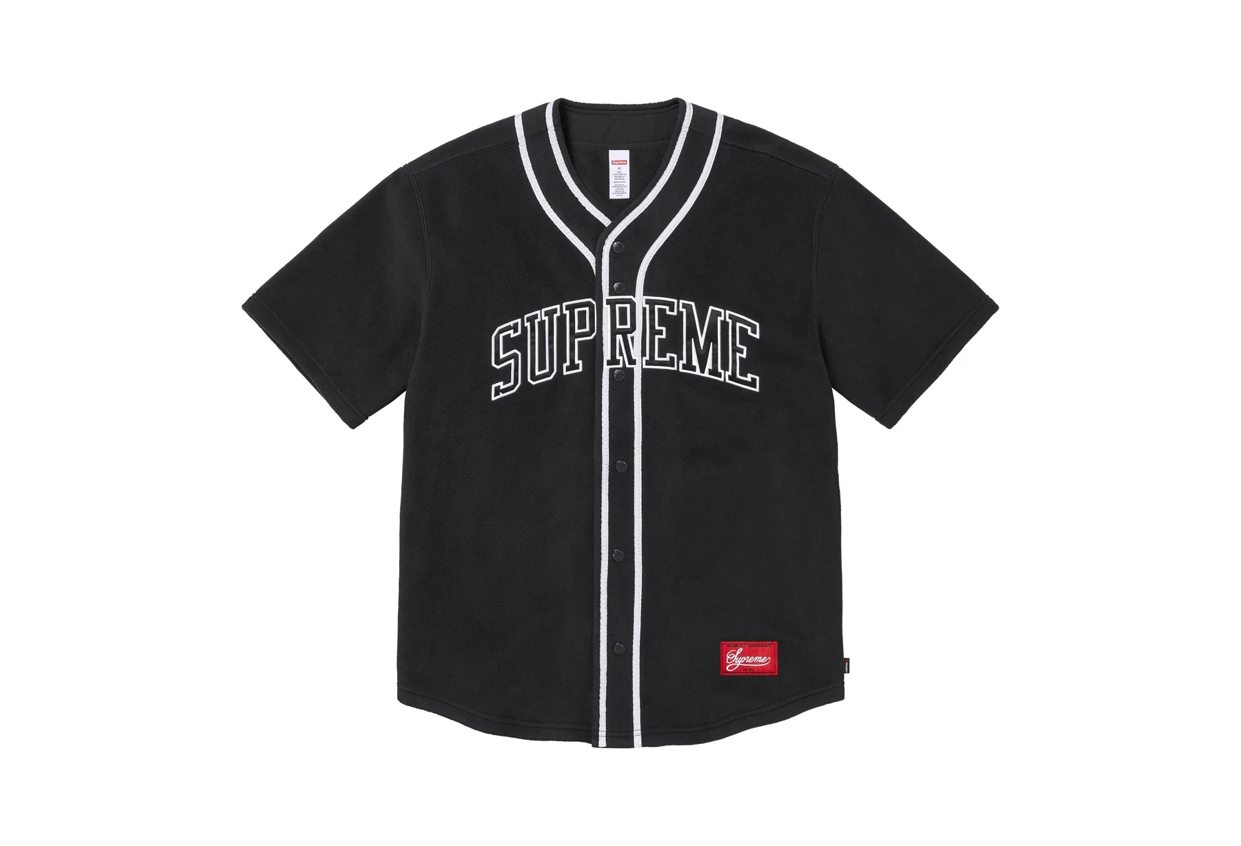 Supreme Polartec Baseball Jersey 'Black' (FW24) | Supreme | KLEKT