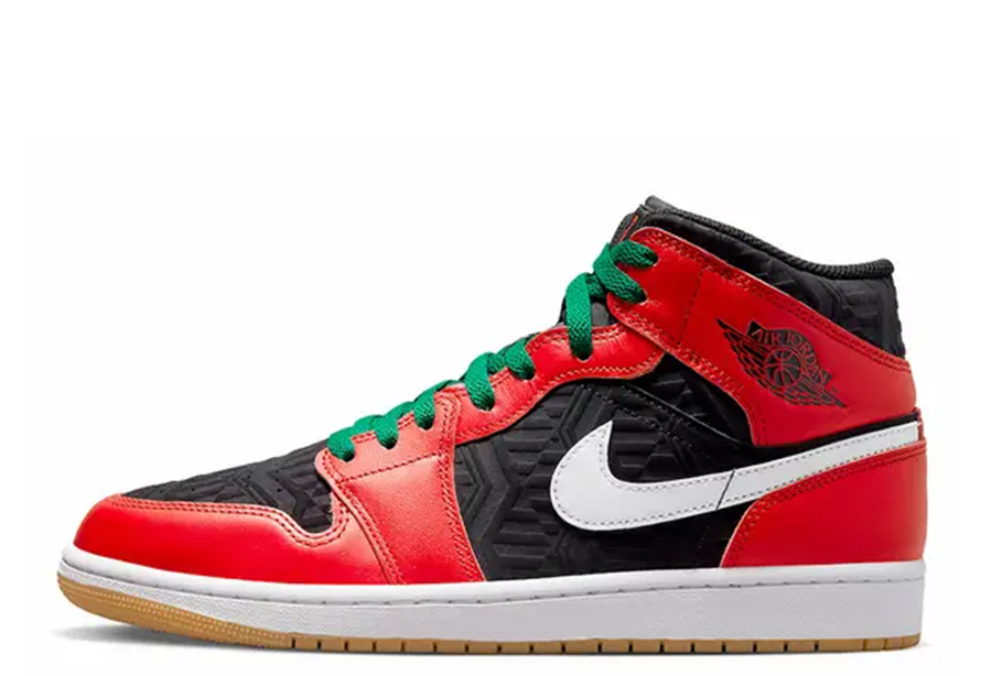 Air Jordan 1 Mid Christmas (2022) BLACK/FIRE RED/WHITE/MALACHITE sneaker – authenticated on KLEKT