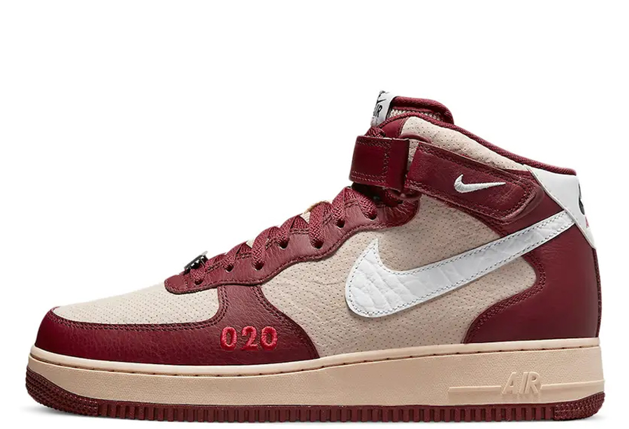 Nike Air Force 1 Mid London (2022) burgundy/beige sneaker – authenticated on KLEKT