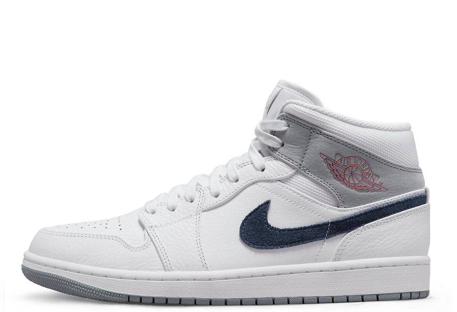 Air Jordan Jordan 1 Mid Paris (2022) White/Gray/Navy/Crimson sneaker – authenticated on KLEKT