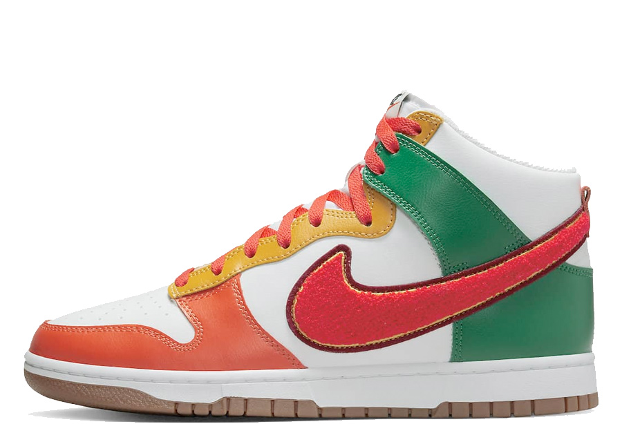 Nike Dunk High Chenille Swoosh (2022) White/Habanero Red/Malachite sneaker – authenticated on KLEKT