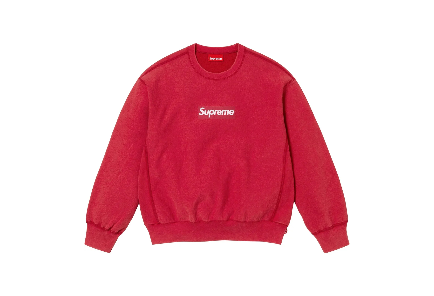 Supreme Washed Box Logo Crewneck 'Red' (SS25) RED sneaker – authenticated on KLEKT