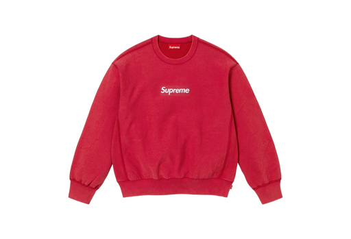 Supreme Washed Box Logo Crewneck 'Red' (SS25) – authenticated on KLEKT