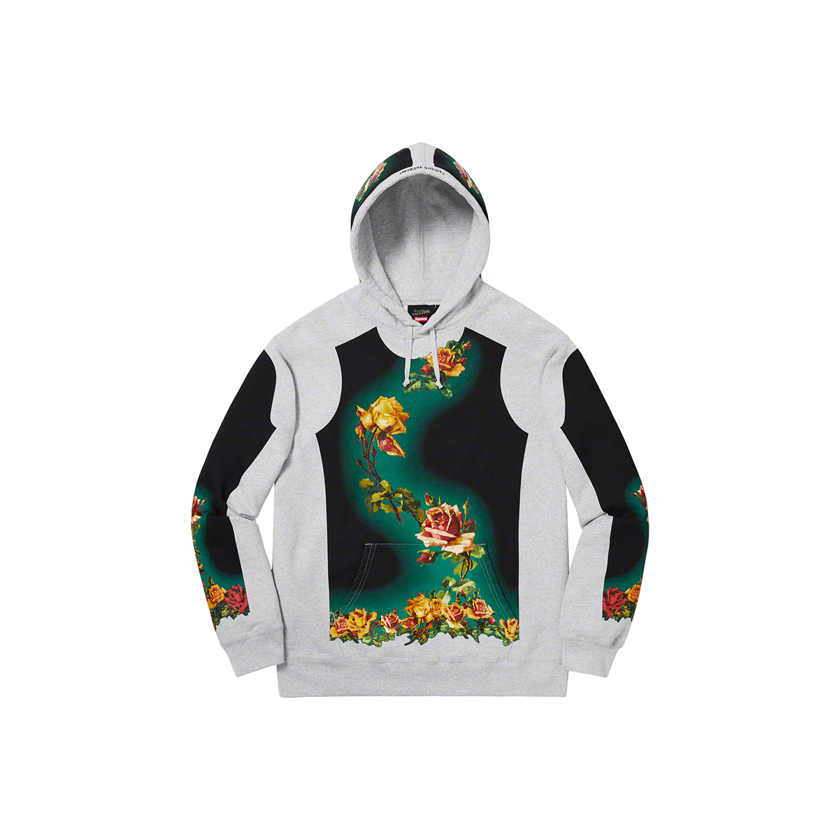 Supreme x Jean Paul Gaultier Floral Print JPG Hooded Sweatshirt Heather Grey (SS19) Grey sneaker – authenticated on KLEKT