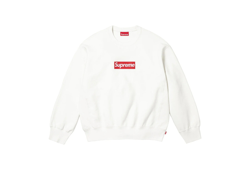 Supreme Washed Box Logo Crewneck 'White' (SS25) – authenticated on KLEKT