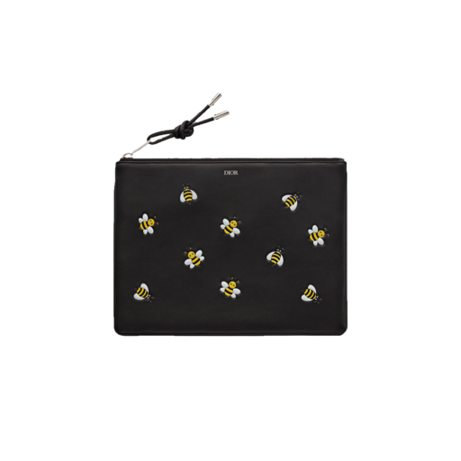 Luxury Dior x Kaws Pouch Yellow Bees Black (SS19)