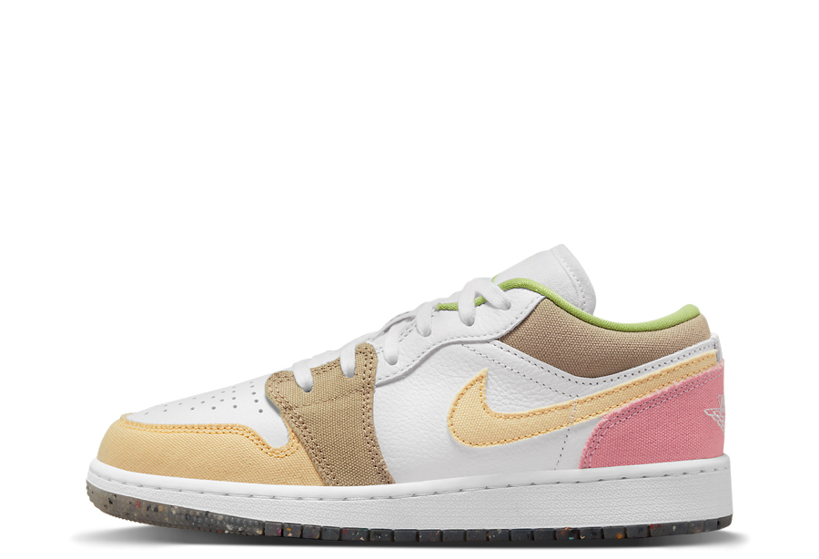 Air Jordan 1 Low GS Beige White Pink (2022 beige/white/pink/tan sneaker – authenticated on KLEKT