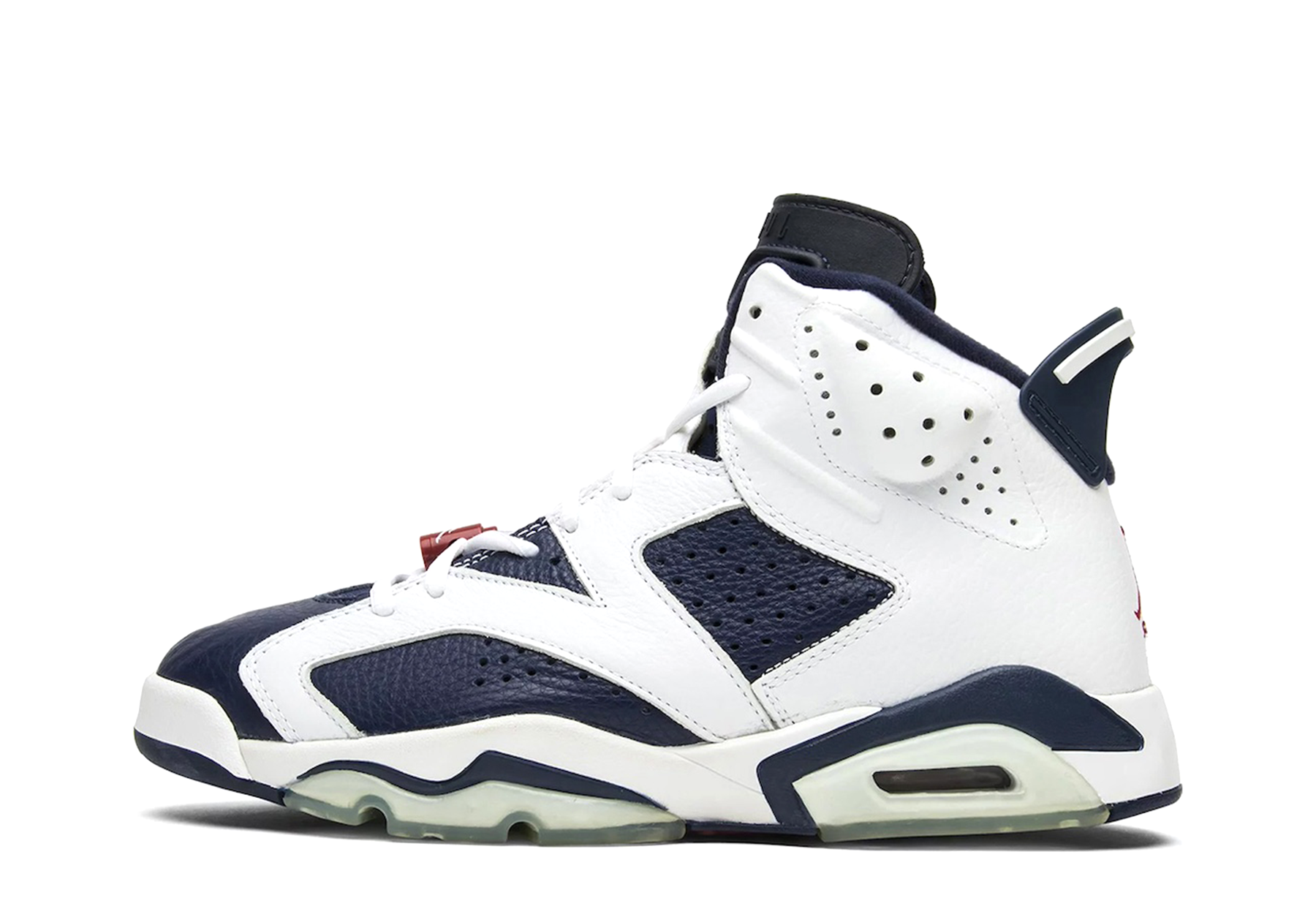 Air Jordan 6 'Olympic' (2024) White/Varsity Red-Midnight Navy sneaker – authenticated on KLEKT