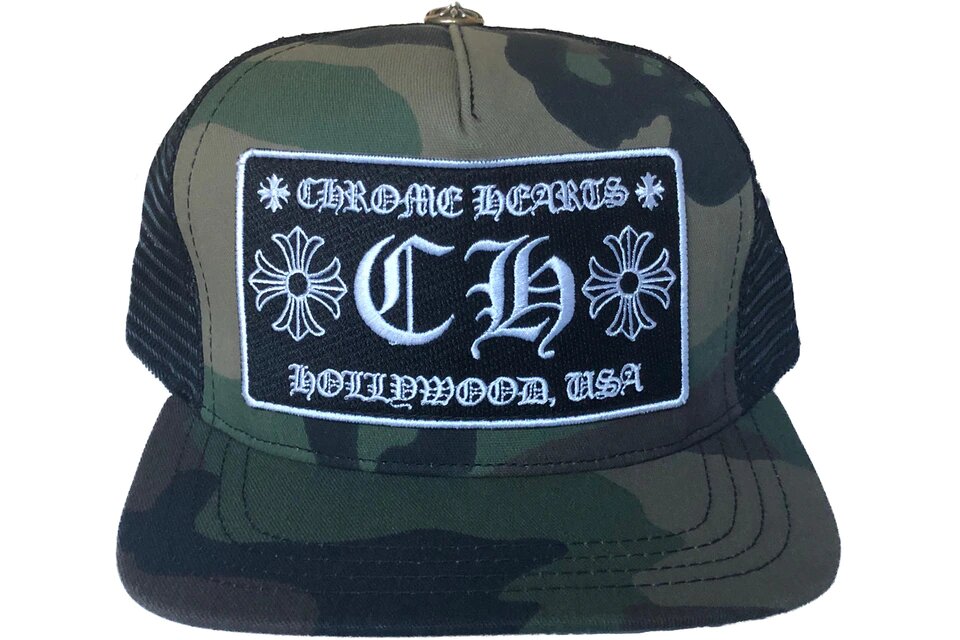Chrome Hearts CH Hollywood Trucker Hat Camo/Black CAMO/BLACK sneaker – authenticated on KLEKT