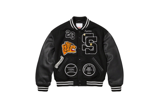 Supreme Tiger Varsity Jacket Black (FW23)