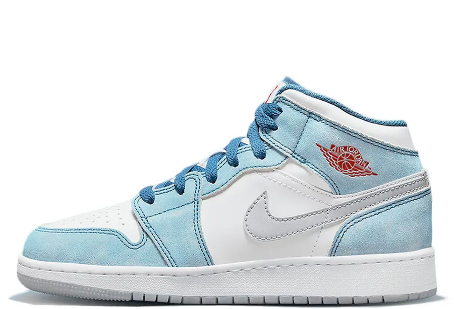 Air Jordan 1 Mid French Blue Fire Red (2022) French Blue/Fire Red/Light Steel Grey sneaker – authenticated on KLEKT