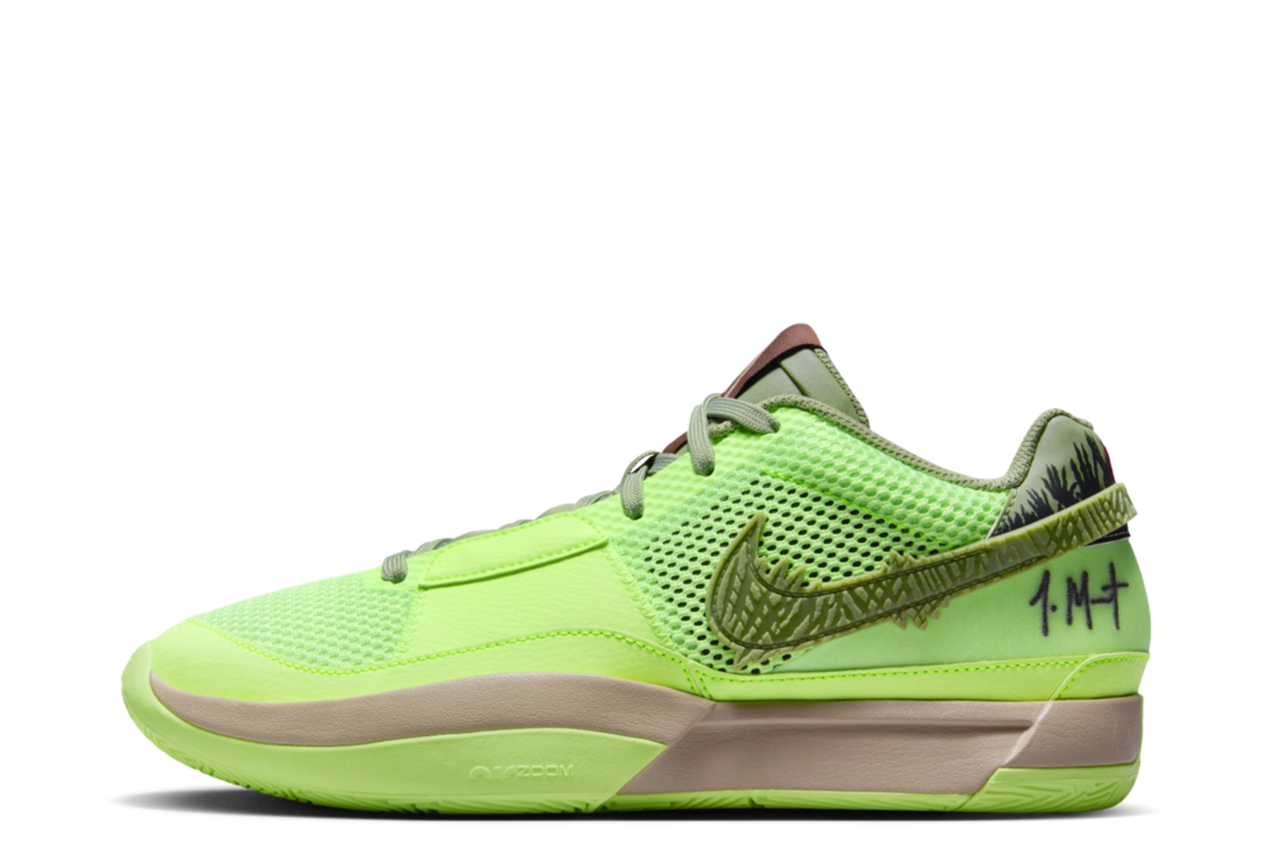 Nike Ja 1 'Zombie' (2023) Lime Blast/Oil Green/Black/Hemp/Cacao Wow sneaker – authenticated on KLEKT
