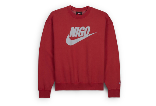 Nigo x Nike Fleece Crew-Neck Sweatshirt 'Red' (FW24) – authenticated on KLEKT