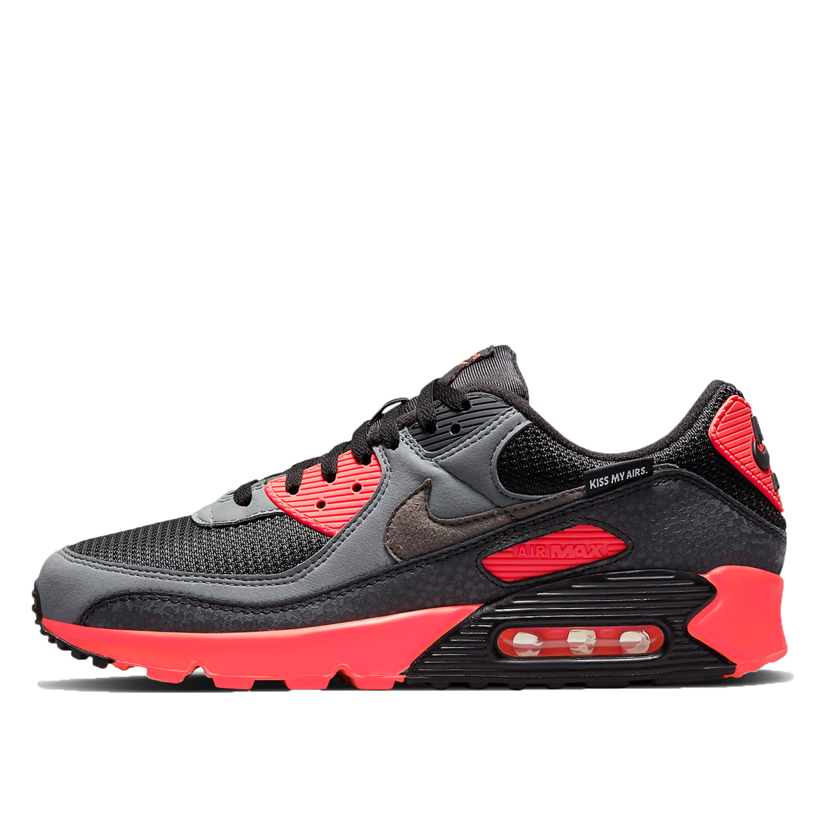 Nike Air Max 90 Kiss My Airs (2021) BLACK/SMOKE GREY/DARK SMOKE GREY/IRON GREY sneaker – authenticated on KLEKT